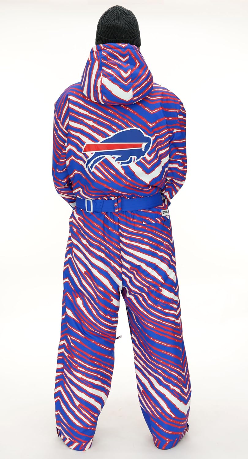 Zubaz NFL Men and Women's Zebra Striped Team Color Tundra Tux Snowsuit (Small - 3XL) - Image 4