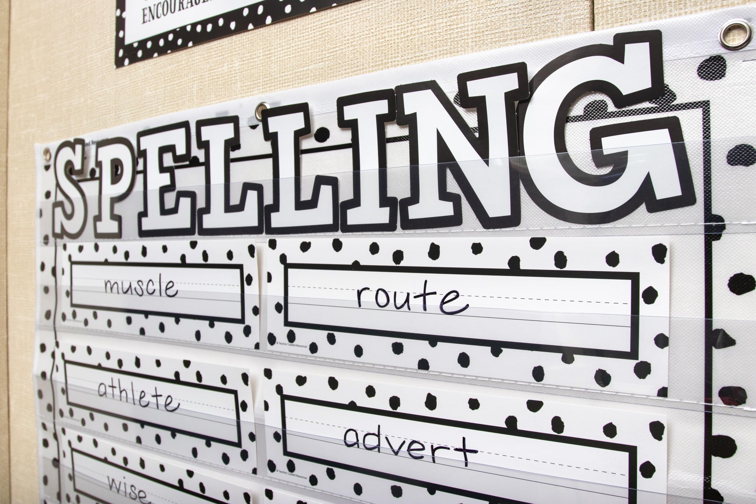 Teacher Created Resources Black Painted Dots On White Name Plate, 11.5 * 3.5 inches, Black & White - Image 4