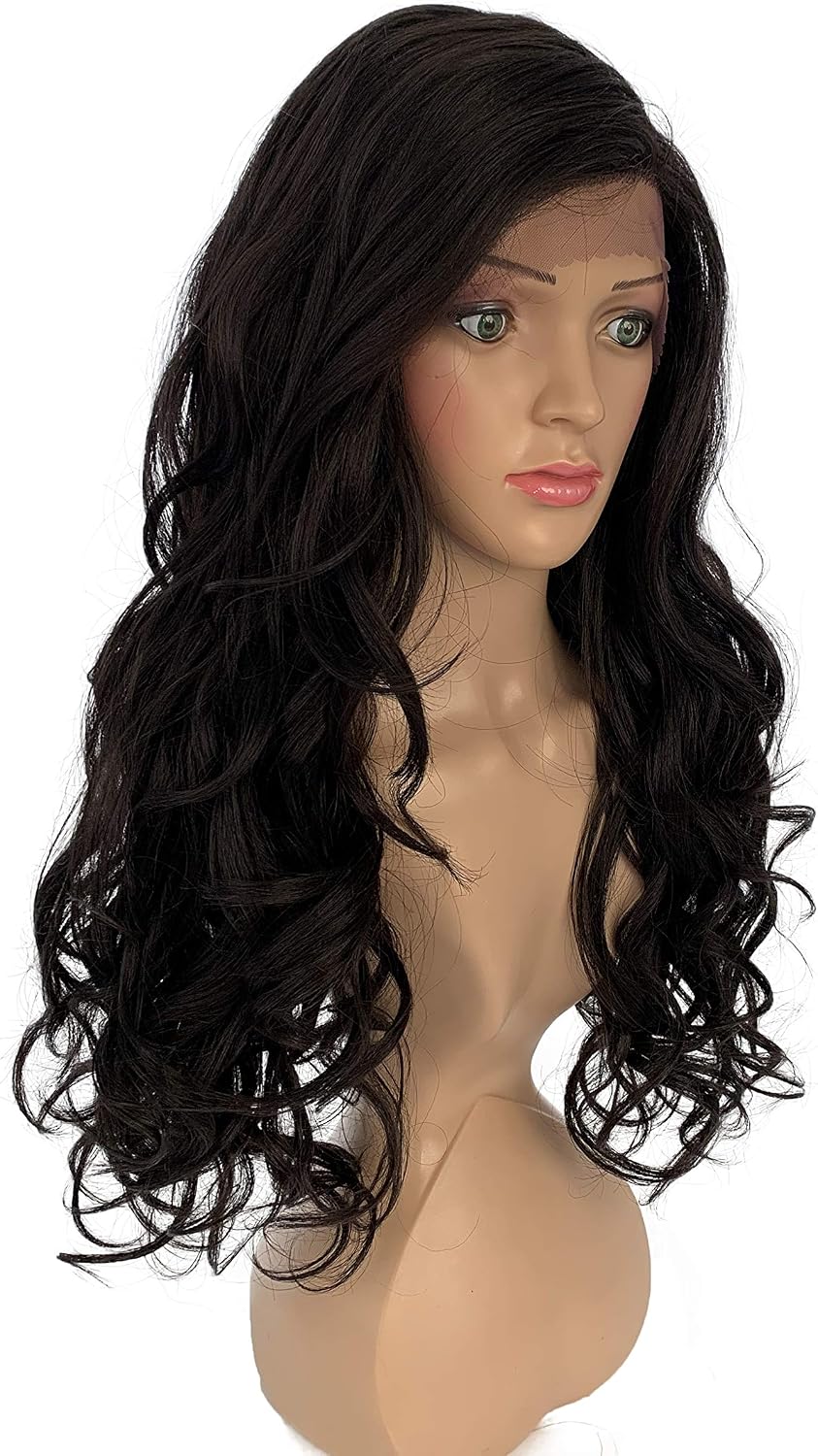SLEEK Synthetic Lace Front Wig 22’’ Side-Part Curly Wave Synthetic Lace Wig with Baby Hair SPOTLIGHT 101 ADRIANA LACE WIG for Women Heat Resistant Fiber 245g-4