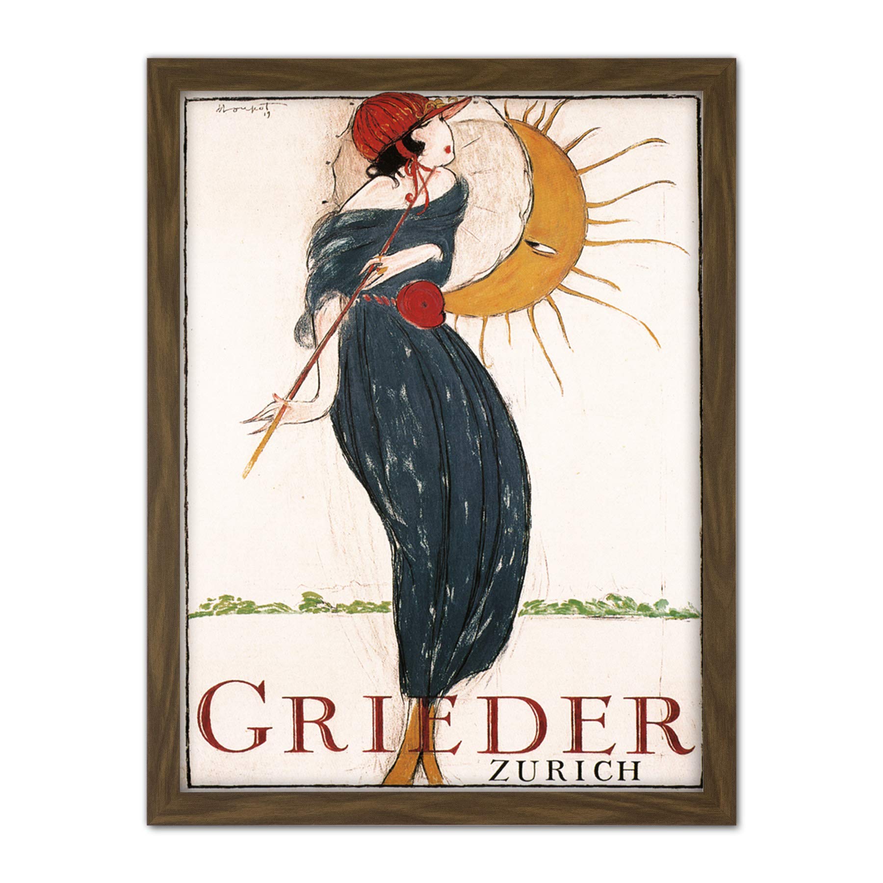 Wee Blue Coo Grieder Zurich Switzerland Fashion Artwork Framed Wall Art Print 18X24 Inch