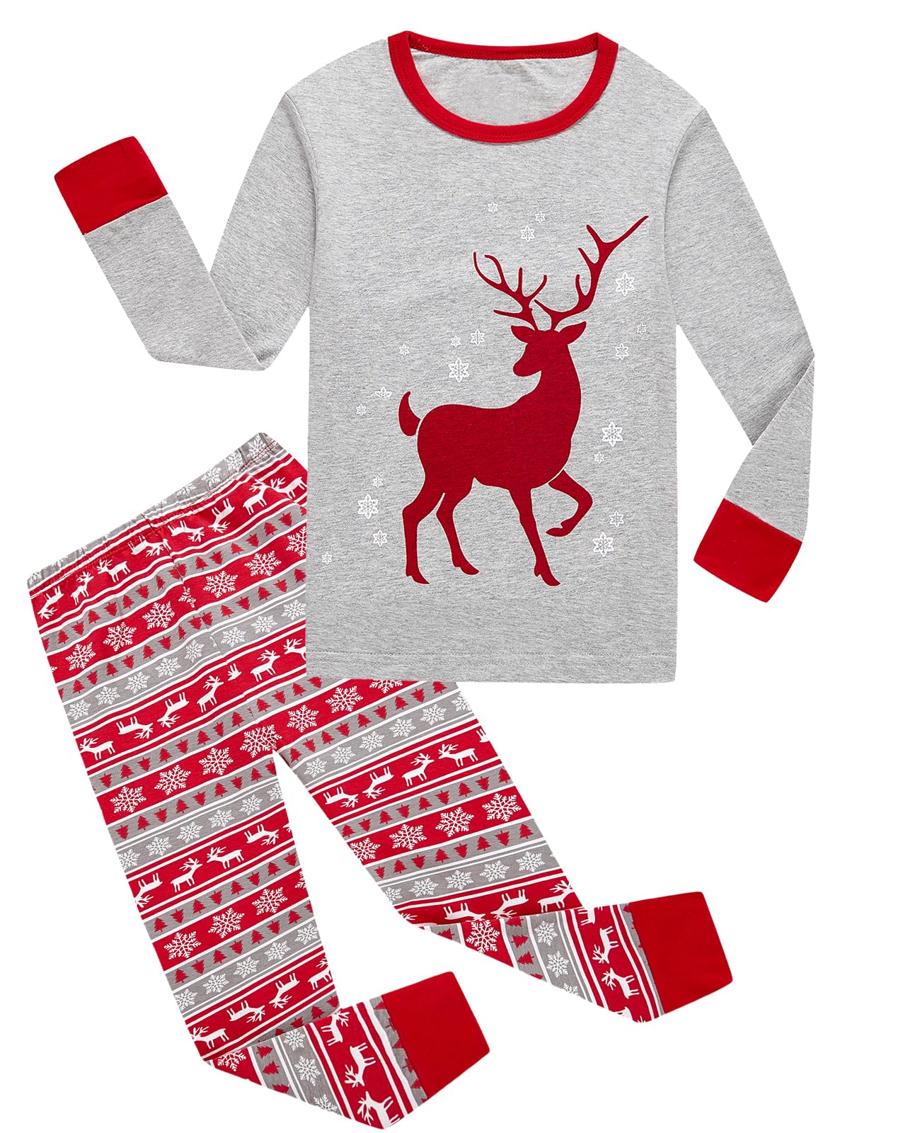 Demifill Toddler Boys Christmas Reindeer Pajamas Kids Holiday Pajamas Girls Snowman Sleepwear Santa Pjs