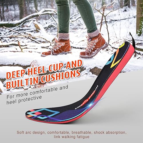 Miniatura 3 de Zroezroe Plantilla térmica eléctrica recargable, suave y transpirable calentadores de pies con control remoto para camping, esquí, caza, pesca,