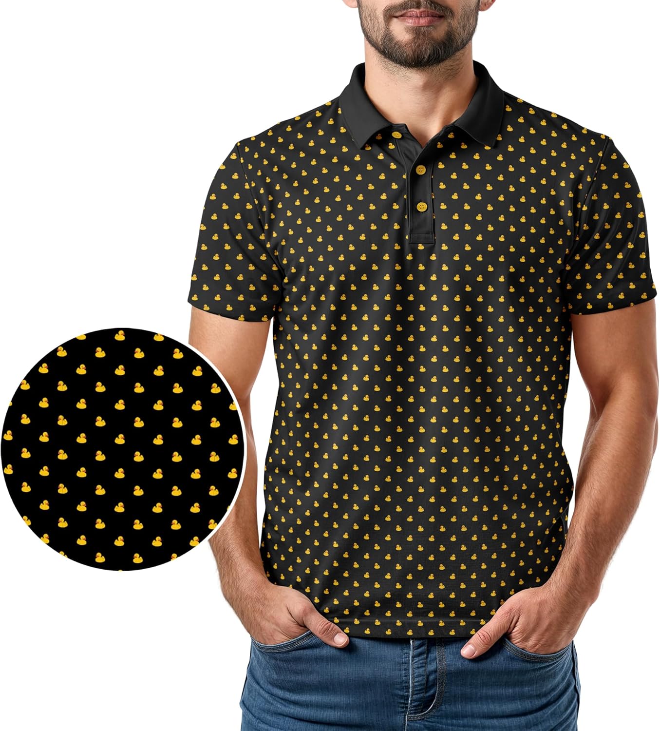 Funny Golf Polo Men Shirts - Short Sleeve UPF Quick Dry Fit Performance Moisture Wicking Stretch Crazy Summer Casual Tropical - Image 2
