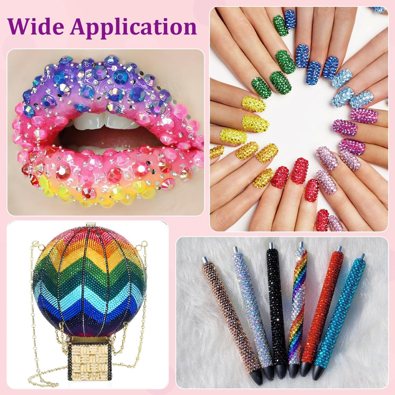 Kit Bedazzled, Kit abbagliante di strass in resina da 32000 pezzi con colla da 3 pezzi da 10 ml, strass colorati da 0, 3 cm Bedazzler per abiti artigianali, tazze, scarpe, nail art in tessuto, 40 colo