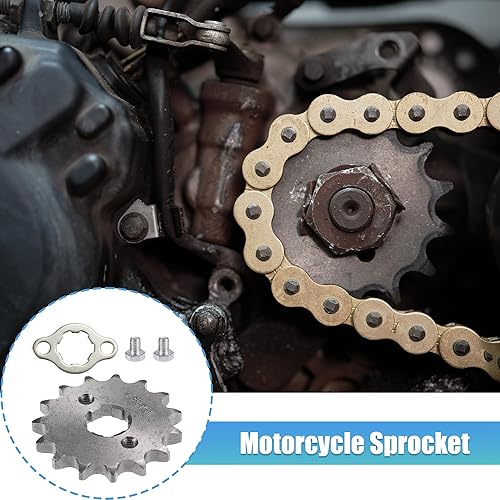 Miniatura 2 de X AUTOHAUX 1 juego de 428 estilo 15 dientes 0.787 in ID motocicleta piñón delantero para motocicleta 50cc 70cc 110cc 125cc motocicleta Dirt Pit Bike