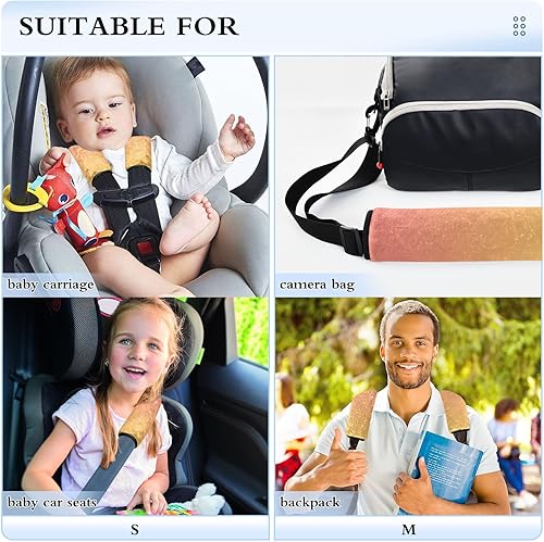 Miniatura 5 de Almohadillas de cinturón de seguridad de color amarillo y naranja degradado, funda acolchada suave para cinturón de seguridad, almohadilla para