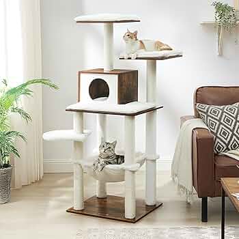 その他 TREEDOM FEANDREA 64.6-Inch Cat Tree with Multiple Activity Platforms