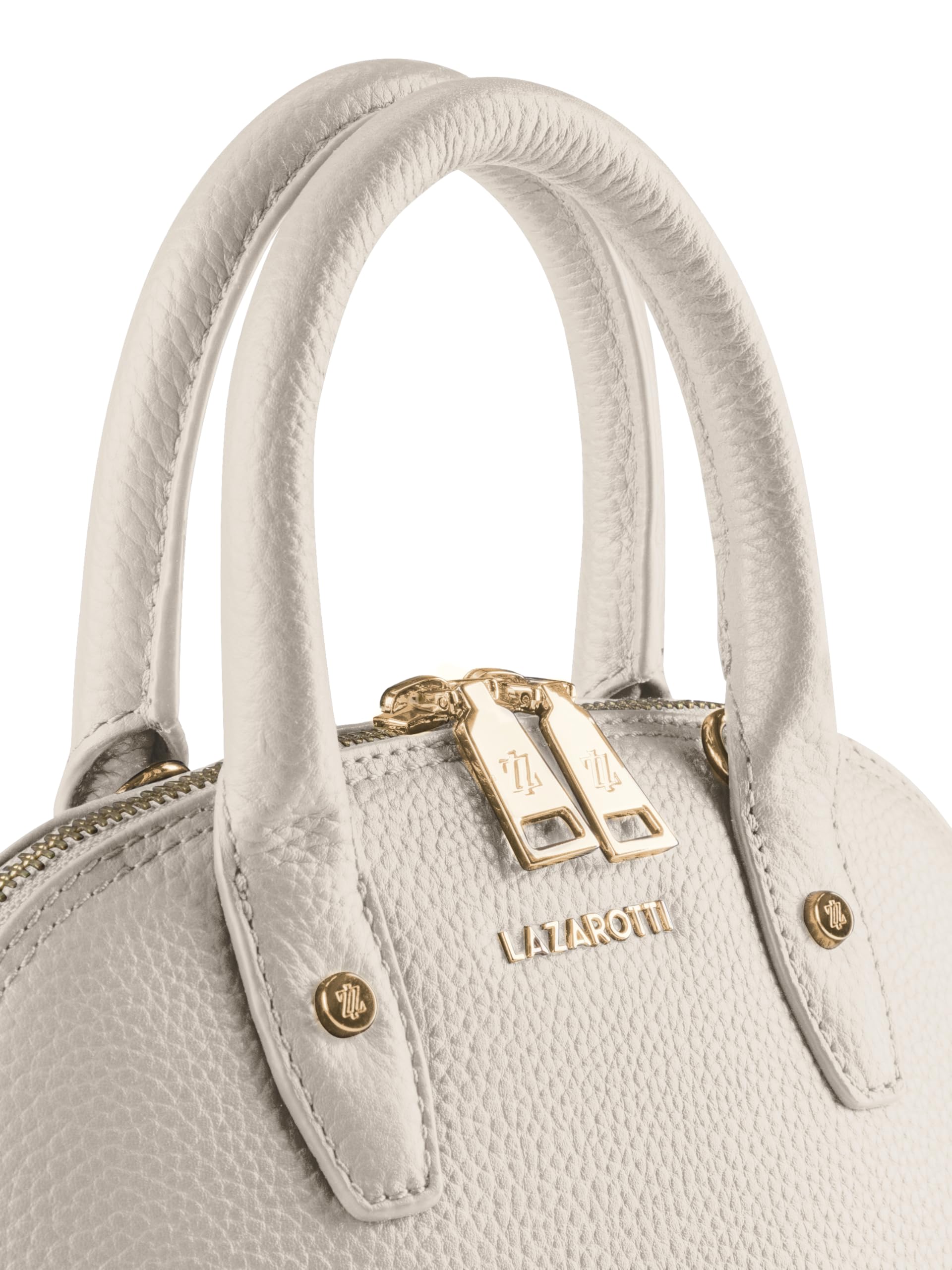 Lazarotti Bologna Leder Handtasche Damen | mit Henkel & abnehmbaren Tragegurt | mittelgroße Henkeltasche 24 cm