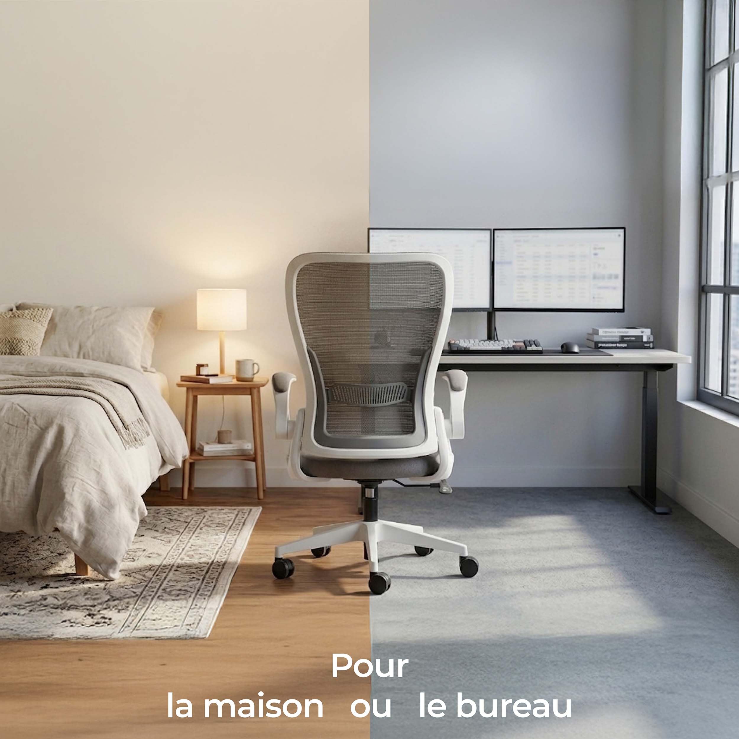 Tervo Model U | Chaise de Bureau Pliante pour Petits espaces | Chaise de Jeu pour Adultes et Enfants | Chaise d'ordinateur Ergonomique en Maille pour la Chambre à Coucher