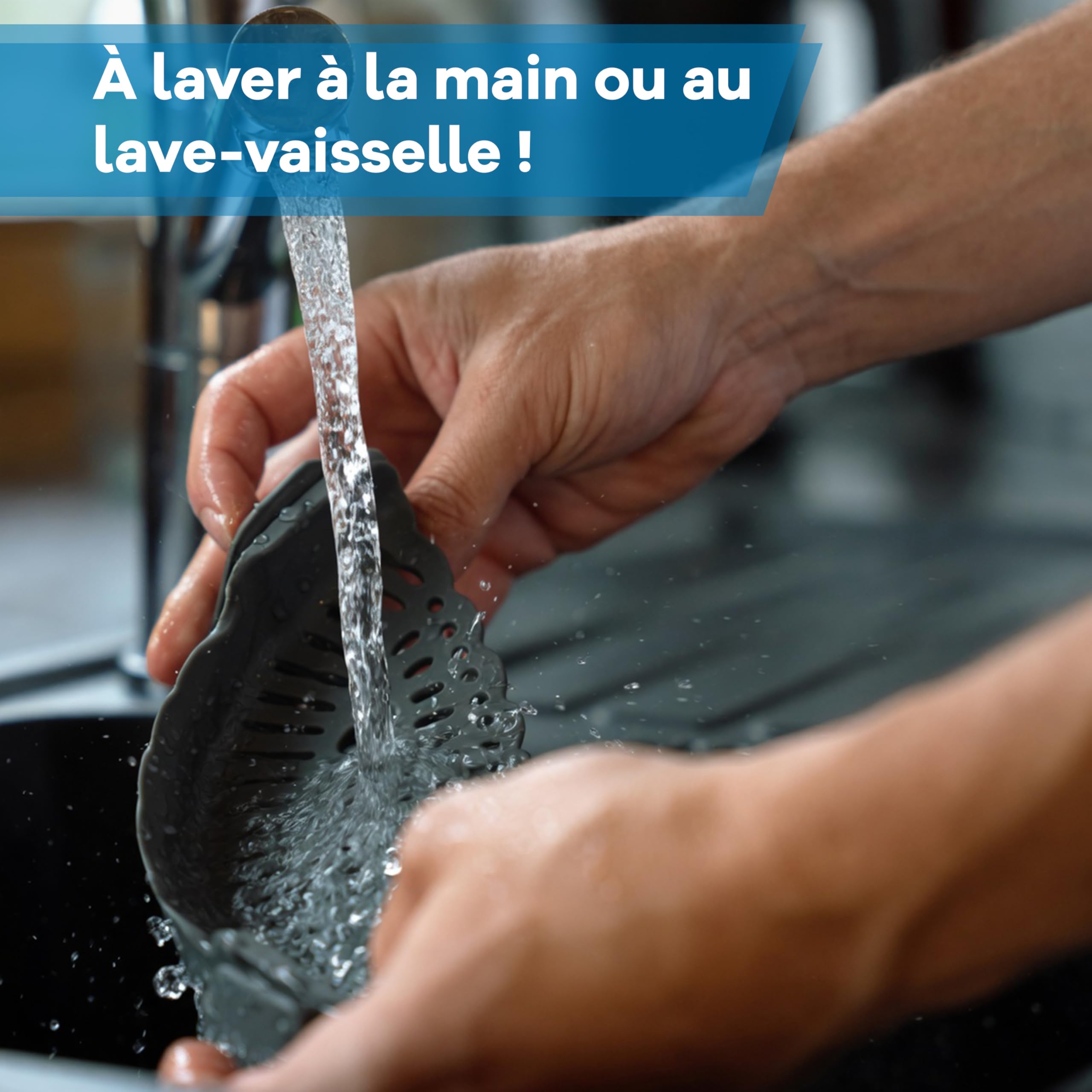 Passoire Clipsable Universelle en Silicone Sans BPA pour Casseroles Gadget Cuisine Égoutter Pâtes Compacte
