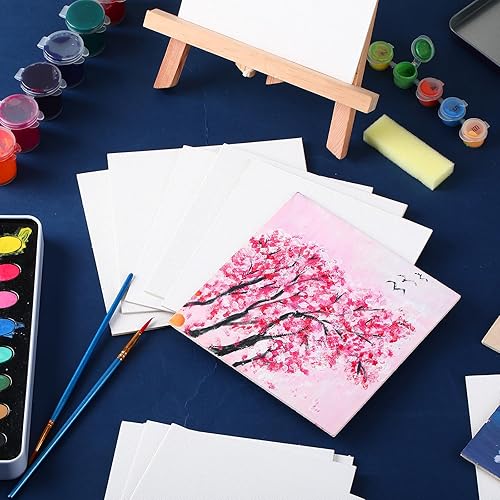 Miniatura 4 de 50 lienzos de 6 x 6 pulgadas para pintar lienzos de 6 x 6 pulgadas, papel de arte en blanco para pinturas al óleo, pinturas acrílicas y pinturas de