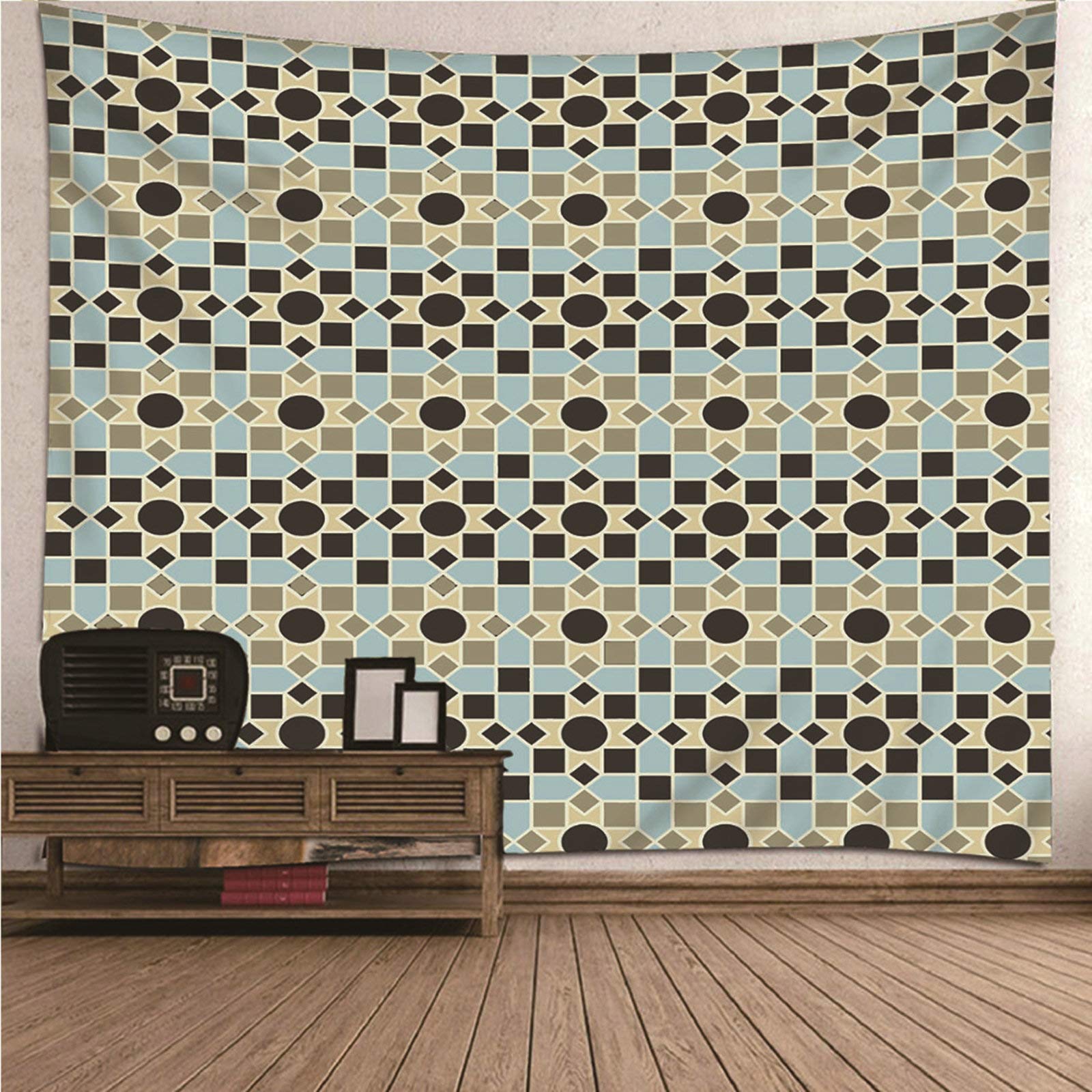 Tapiz de pared geométrico de 150x150 cm para decorar tu salón o usar como manta de playa