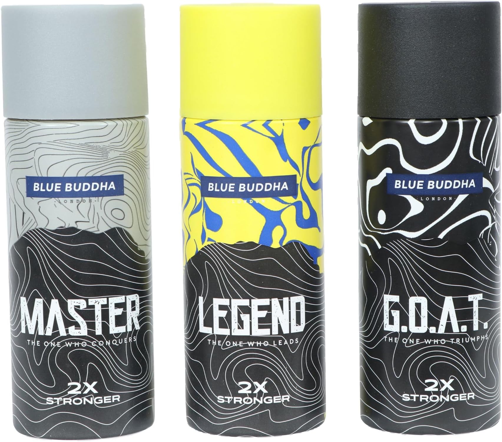 BLUE BUDDHA Deodorant Body Spray Perfume for Men - Master, Legend & Goat | Fresh & Premium Long-Lasting Fragrance - 150ml Each (Pack of 3)