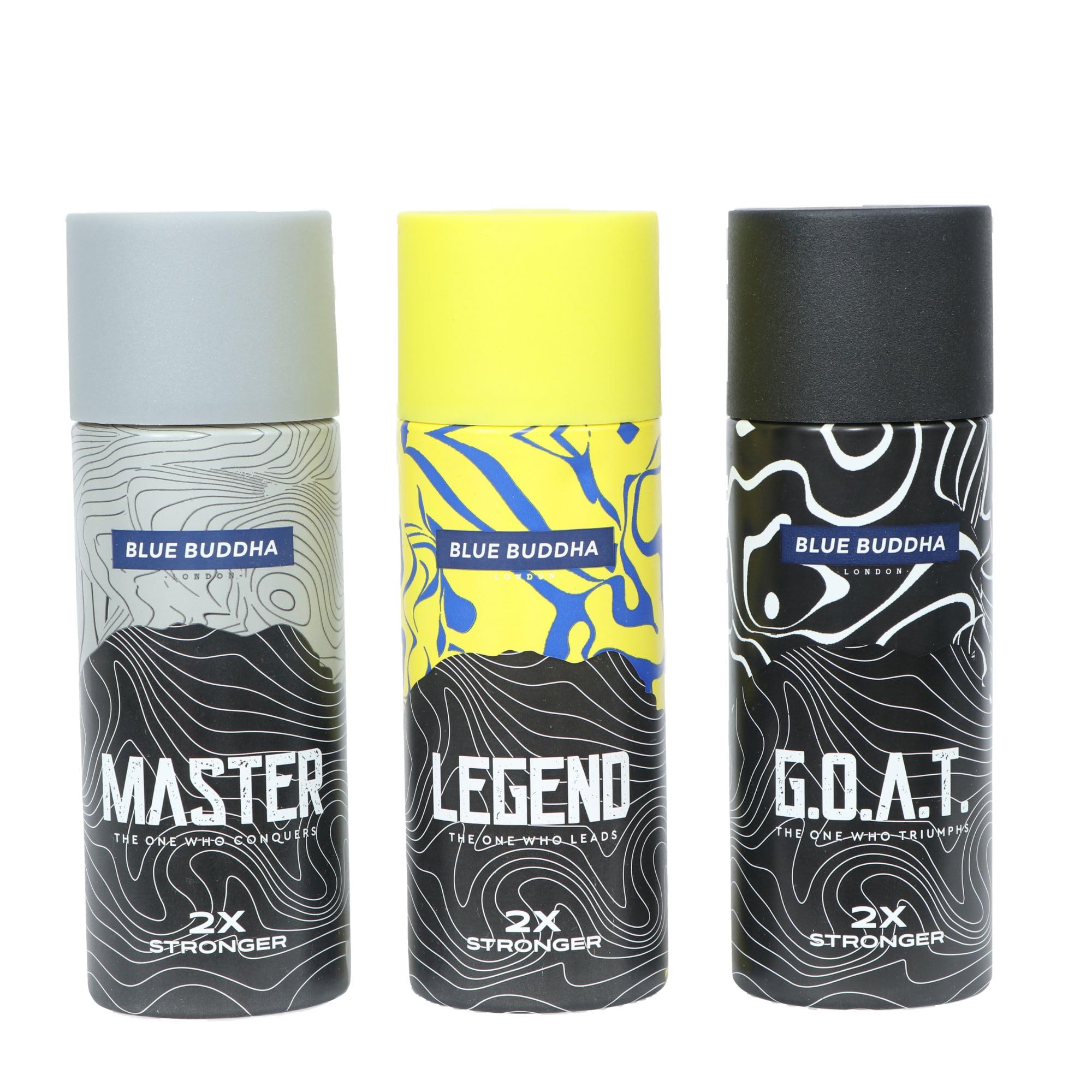 BLUE BUDDHA Deodorant Body Spray Perfume for Men - Master, Legend & Goat | Fresh & Premium Long-Lasting Fragrance - 150ml Each (Pack of 3)