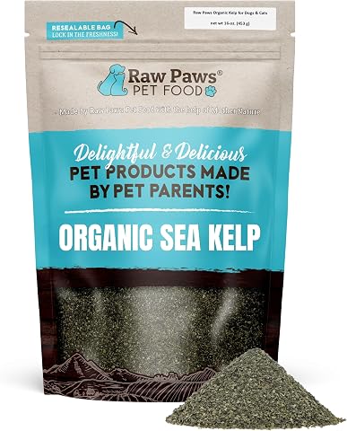 Raw Paws Organic Kelp Powder for Dogs & Cats, 16 oz - Seaweed Supplement