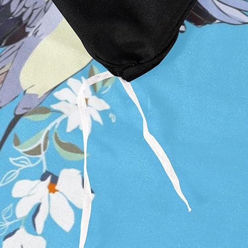 Miniatura 5 de Funda de edredón con diseño de grúa y flores, con cierre de cremallera, juego de ropa de cama de microfibra suave y ligera de 3 piezas con fundas de