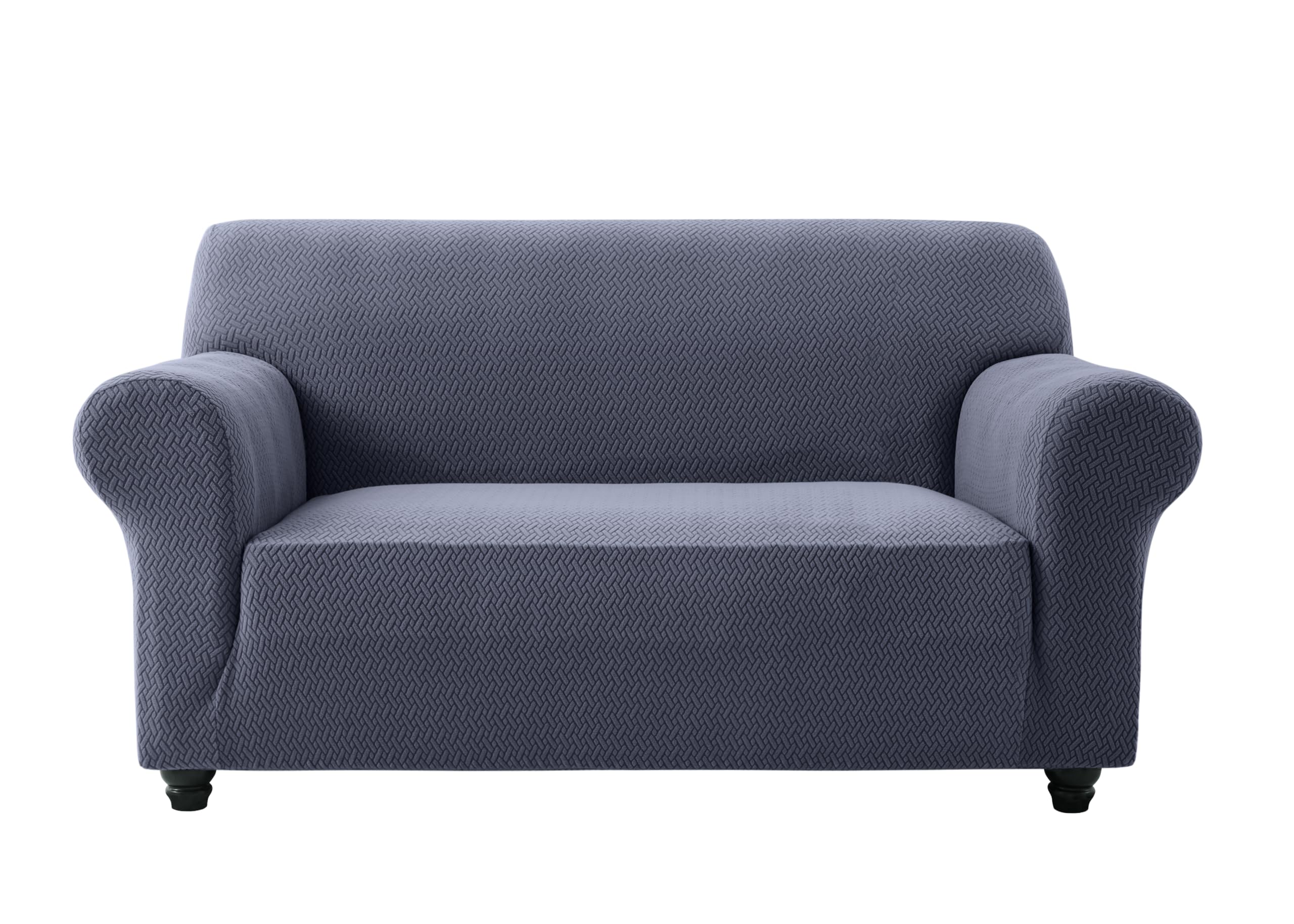 Ameha Blue Grey High Stretch Sofa Cover 2 Seater Spandex Elastic Fit Slipcovers T Shape Non Slip Loveseat Couch Covers Furniture Protector - 2 Seater,
