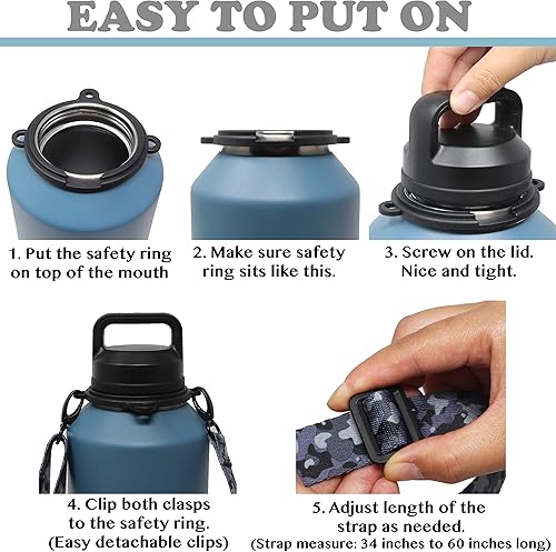 Miniatura 6 de One MissionX Yeti Rambler - Correa para botella para botellas de agua de 64 onzas, 46 onzas, 36 onzas, 26 onzas, 1812 onzas, accesorios duraderos