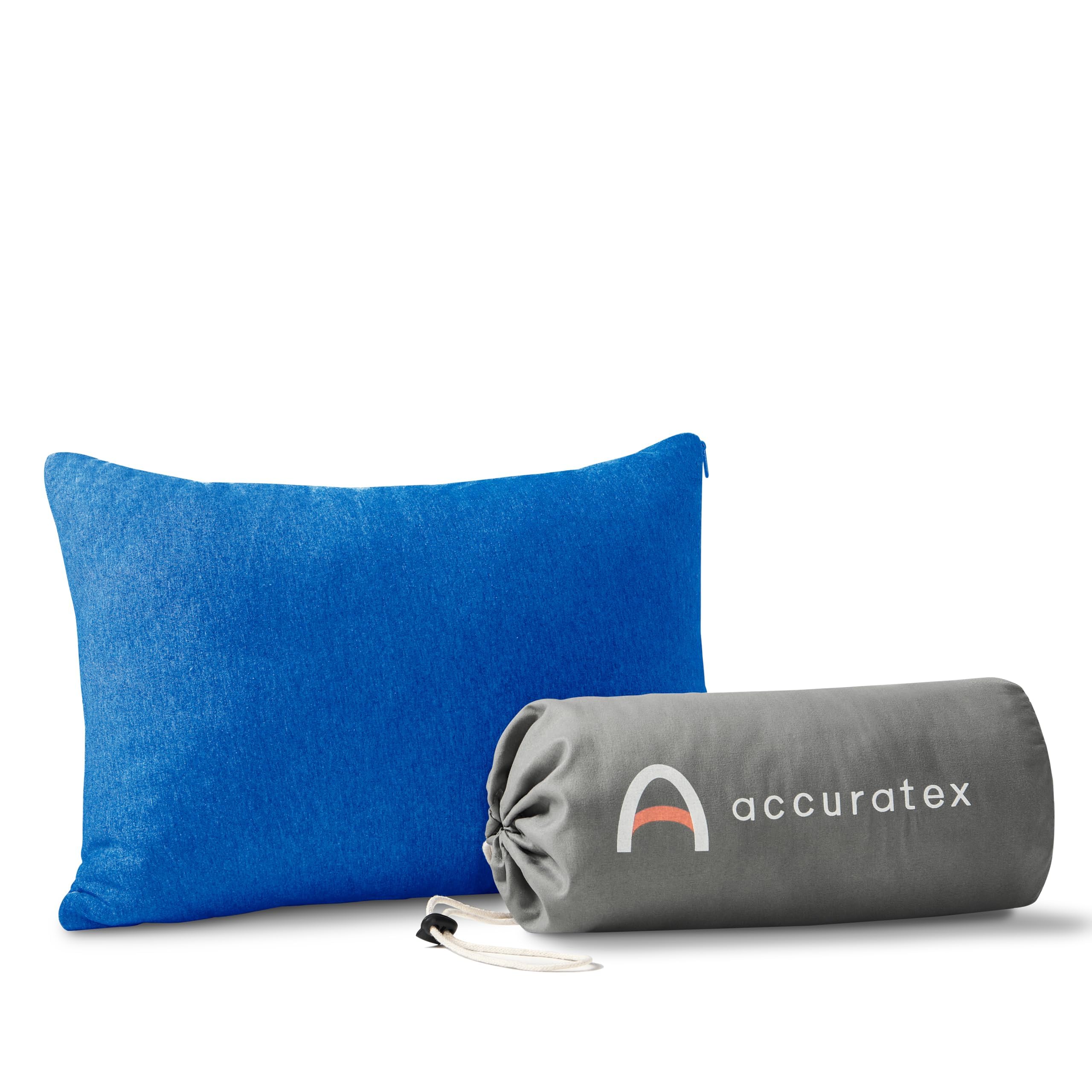 ACCURATEX Camping Pillow-100% Cotton Breathable Cover,Shredded Memory Foam Compressible Travel Pillow,Camping&Travel Accessories-Small Backpacking Pillow Camping Essentials for Sleeping