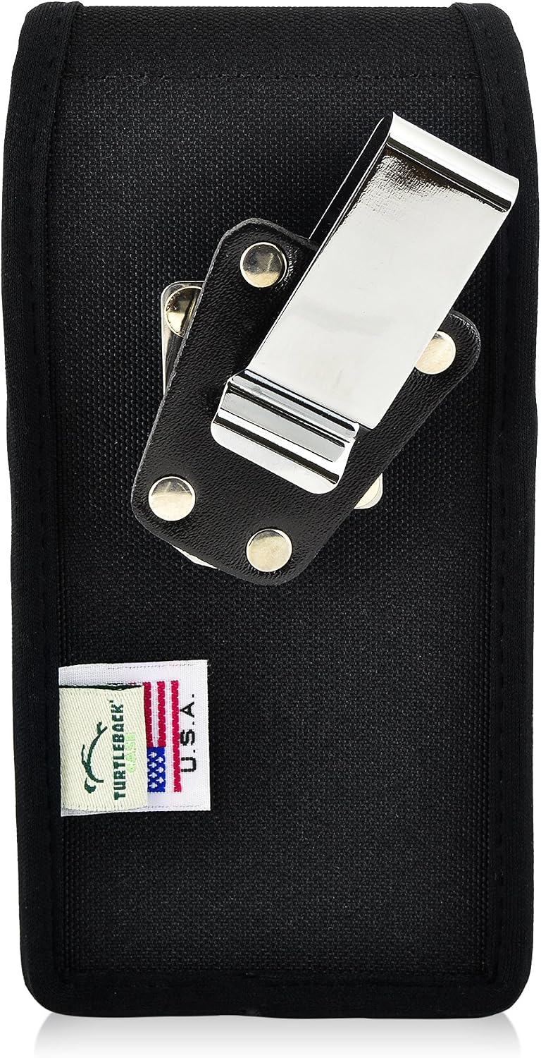 Turtleback Belt Clip Case Made for Motorola Moto Z2 Force 2017 Black Vertical Holster Nylon Pouch with Heavy Duty Rotating Belt Clip
