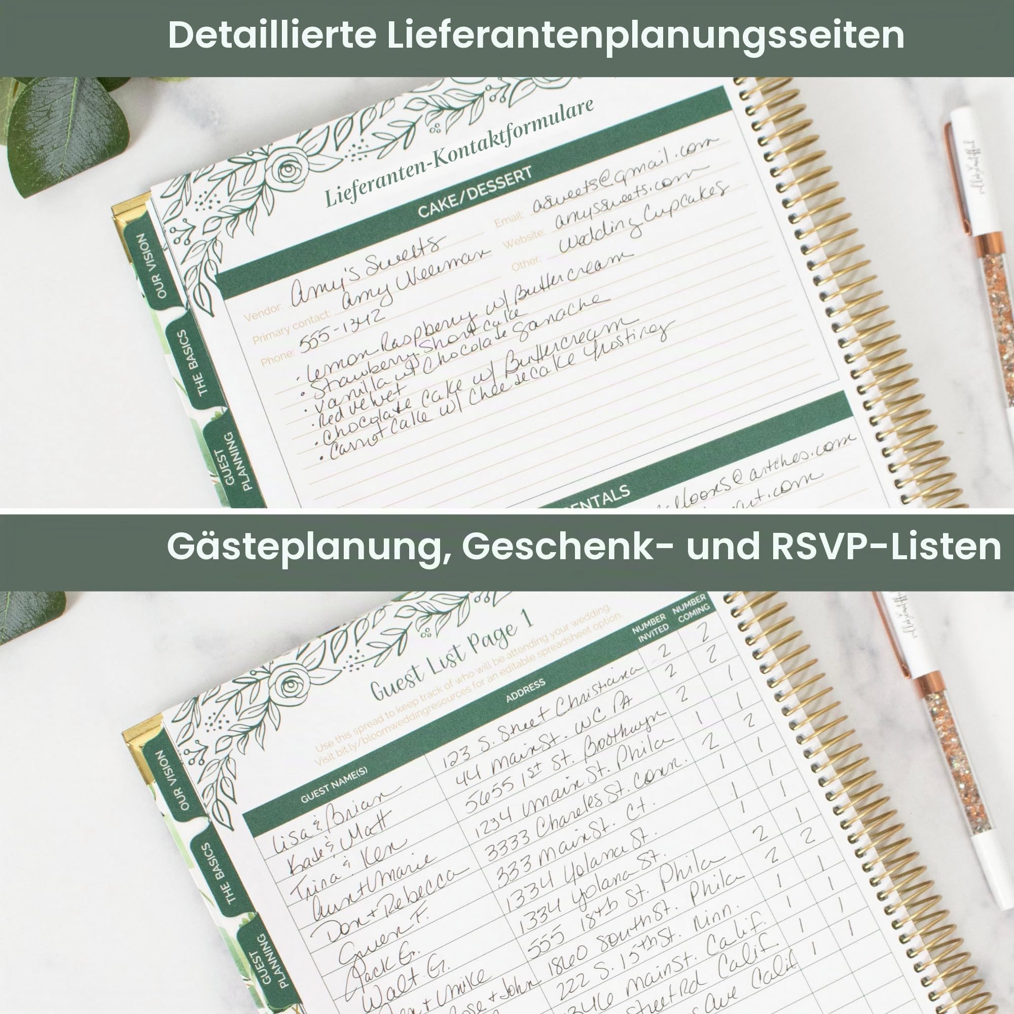 bloom daily planners Hochzeitsplaner mit festem Einband, Braut-Tagebuch und Organizer (undatiert), 22,9 x 27,9 cm – Planning Our Forever