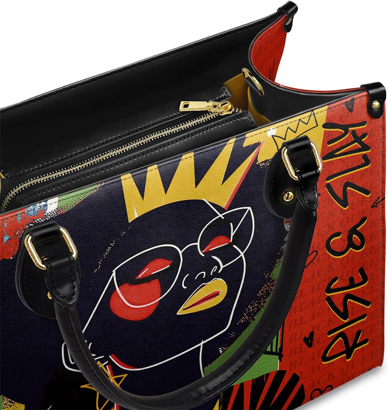 Afroyla African Black Women's Leather Bag, Premium Top-Grain Leather, Valentine's Day Gifts for Her, Wife, or Mother - Image 3