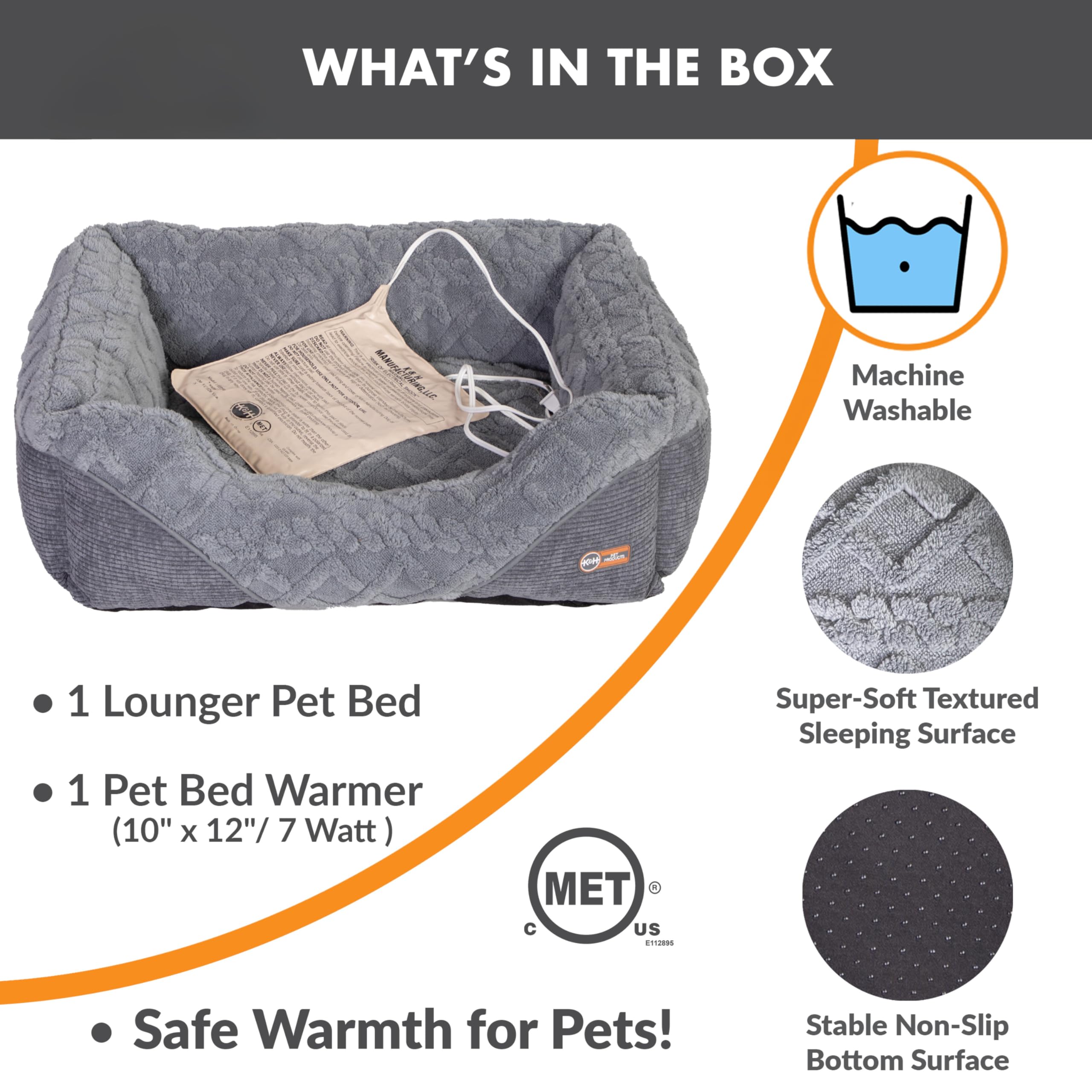 K&H Pet Products Thermo-Pet – Lit d'intérieur chauffant pour animaux de compagnie pour chiens et chats, coussin chaud et apaisant pour plusieurs ou grands chats, lavable en machine, sécurité listée