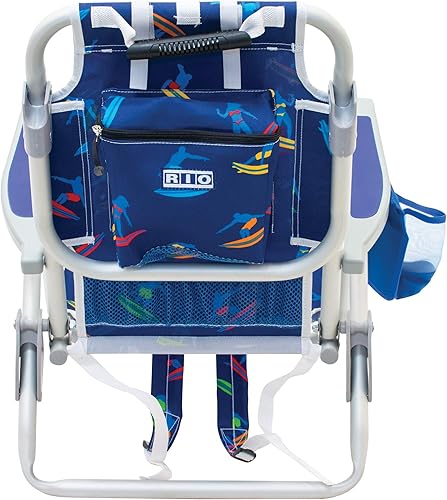Miniatura 7 de Rio Beach - Silla de playa plegable con mochila plana de 5 posiciones para niños, surfista de surf