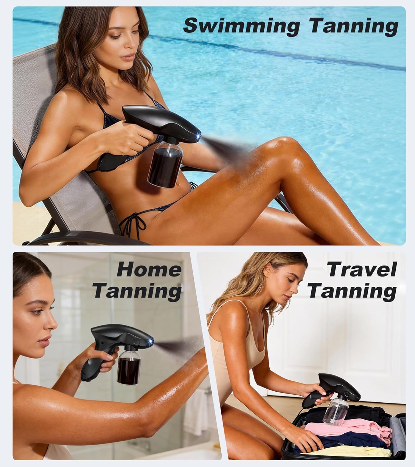 Cordless Spray Tan Machine, Spray Tan Gun with One-Touch Operation/Mitt/Type-C Charge, Even Spray & Portable Spray Tanning Machine, Spray Tan Gun Machine for Travel Salon Beach Home Mobile Use