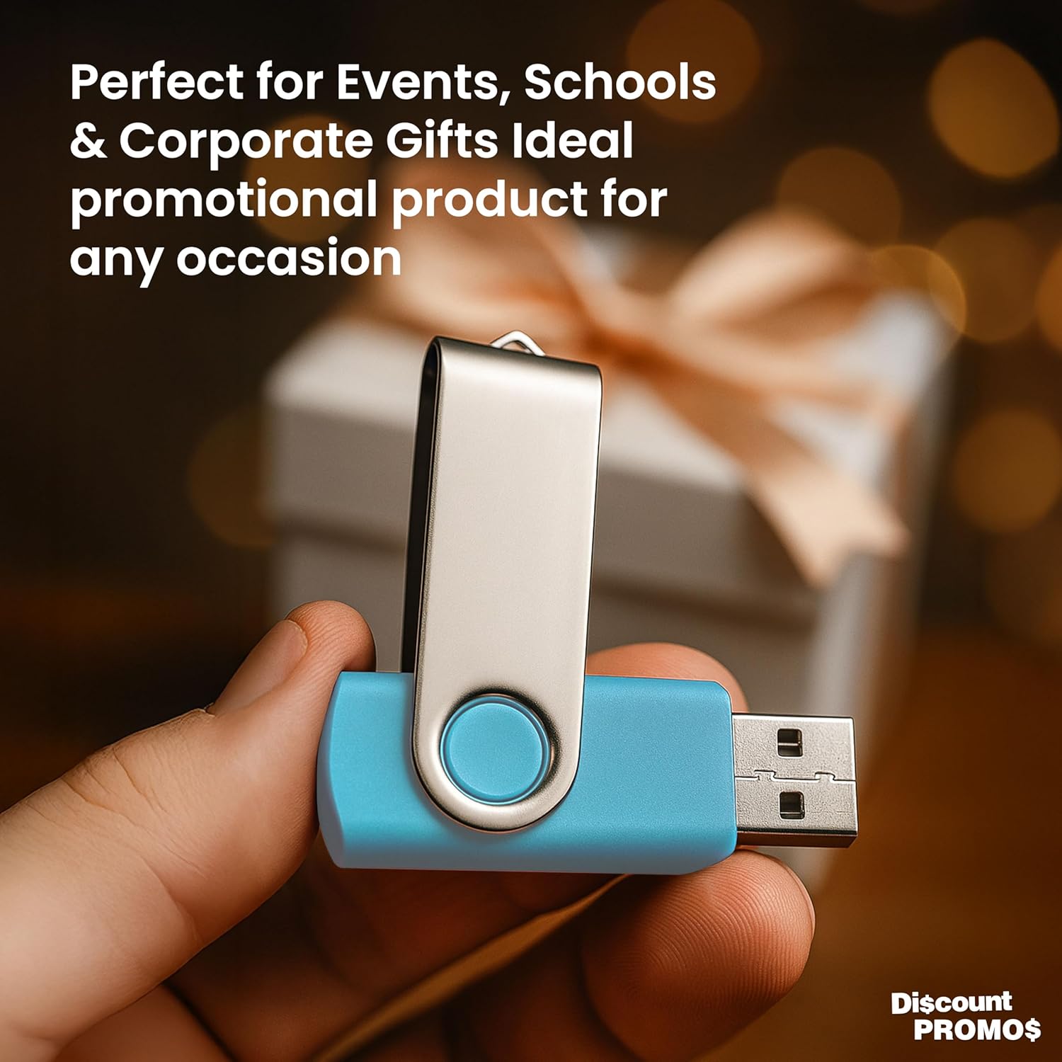 6 Swivel USB Flash Drives Pack, 8GB - Pocket Size, Long Data Retention - Aqua