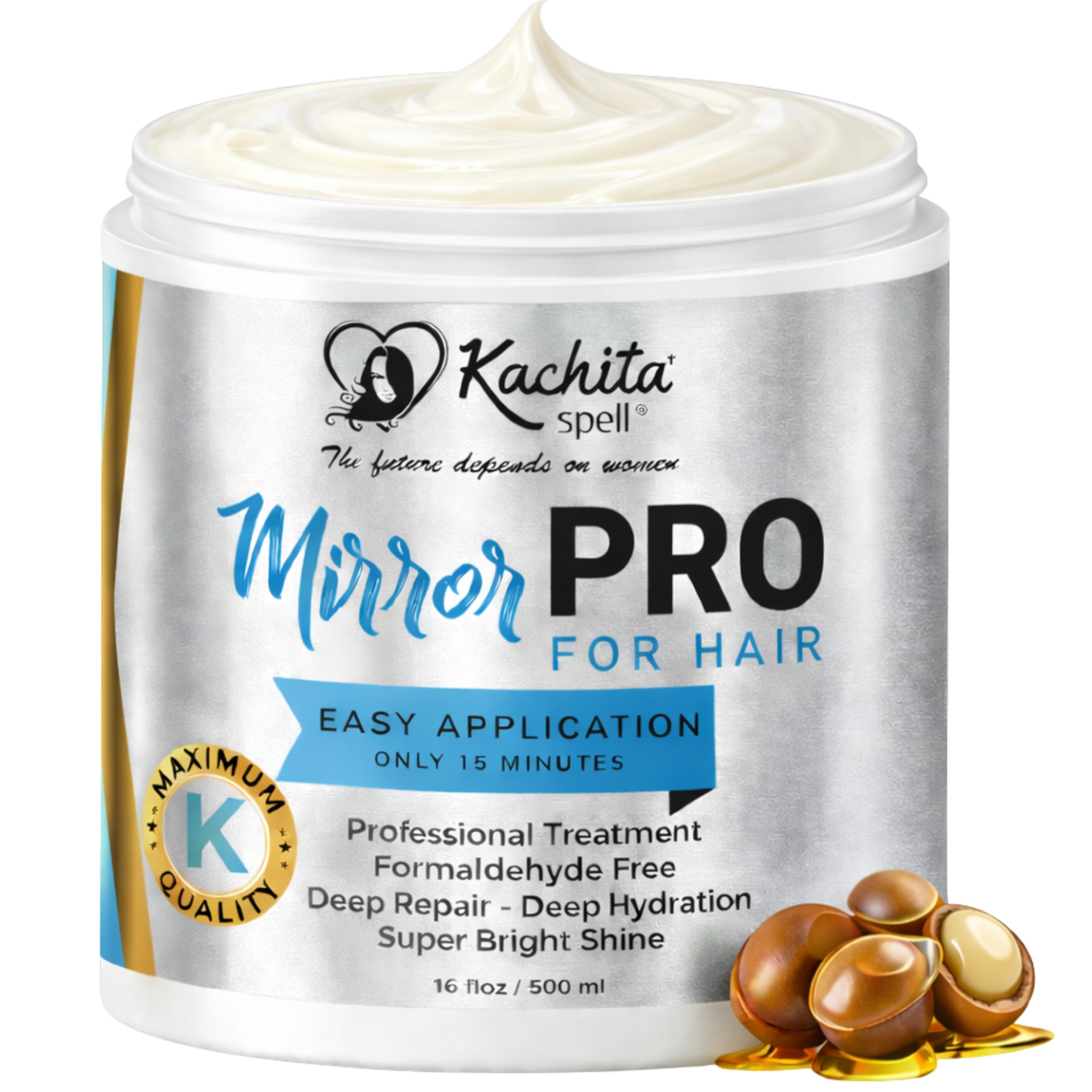 MirrorPRO Hair Mask Deep Conditioner for Dry Damaged Hair, Intensive Hair Repair Treatment, Hydrating & Gloss Hair Mask, Color-Treated, Anti Frizz Hair Care, Sulfate Free, 16 oz | Hair Mask, Deep Hydration, Repairs Dry Hair, Deep Conditioner, Hair Care, Hair Gloss & Shine
