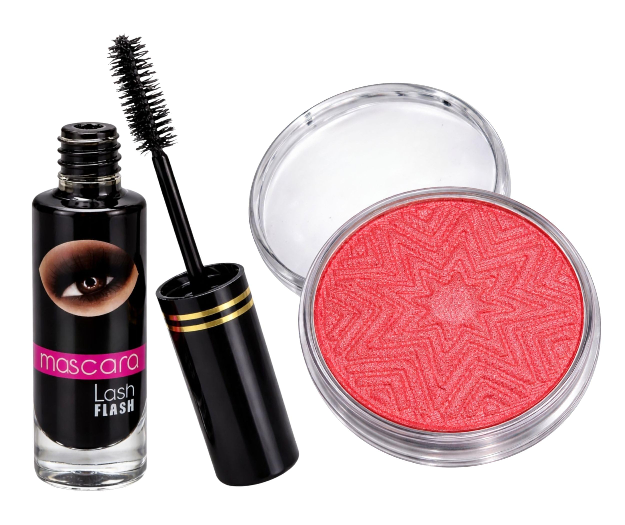 2-in-1 Eye & Face Makeup Combo Kit for Women – Lash Flash Volumizing Intense Black Mascara & Highly Pigmented Shimmer Powder Blush, Waterproof Long Lasting Cosmetic Set-picture-53