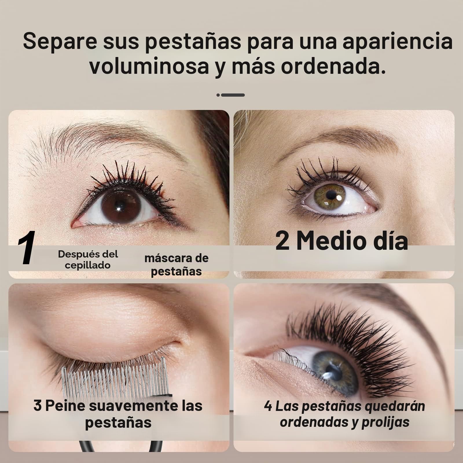 SWEET VIEW Cepillo para Cejas Separador de Pestañas Set de 3 Piezas Profesional