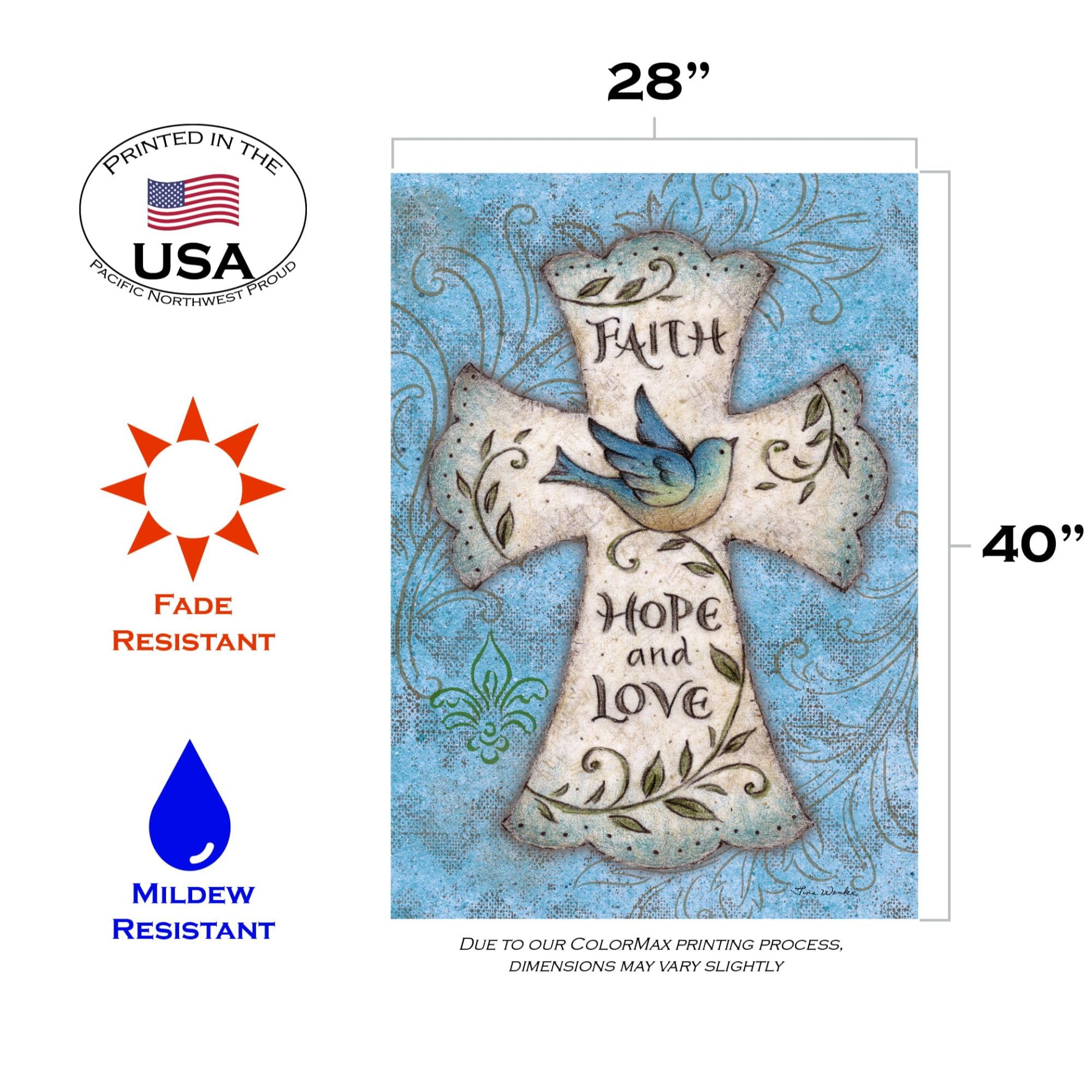 Federe Per Cuscino Toland Home Garden 45x45 Cm, 2 Pezzi, Home Is Where Your Heart Is, Resistenti UV, Impermeabili, Poliestere - 2