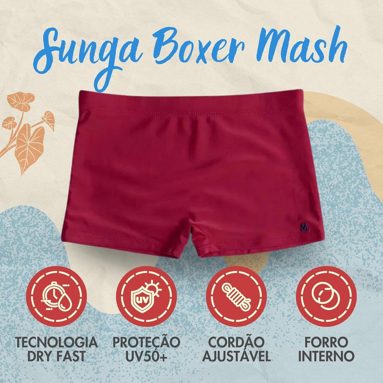 Sunga Boxer Mash Masculina Cordão Ajustável Natação Praia UV 50+ Lisa em promoção! Veja a oferta e mais achadinhos de Moda praia 2 Hoje é o melhor dia para comprar Sunga Boxer Mash Masculina Cordão Ajustável Natação Praia UV 50+ Lisa com aquele preço maroto! Promoção! Aproveite a oferta! 2