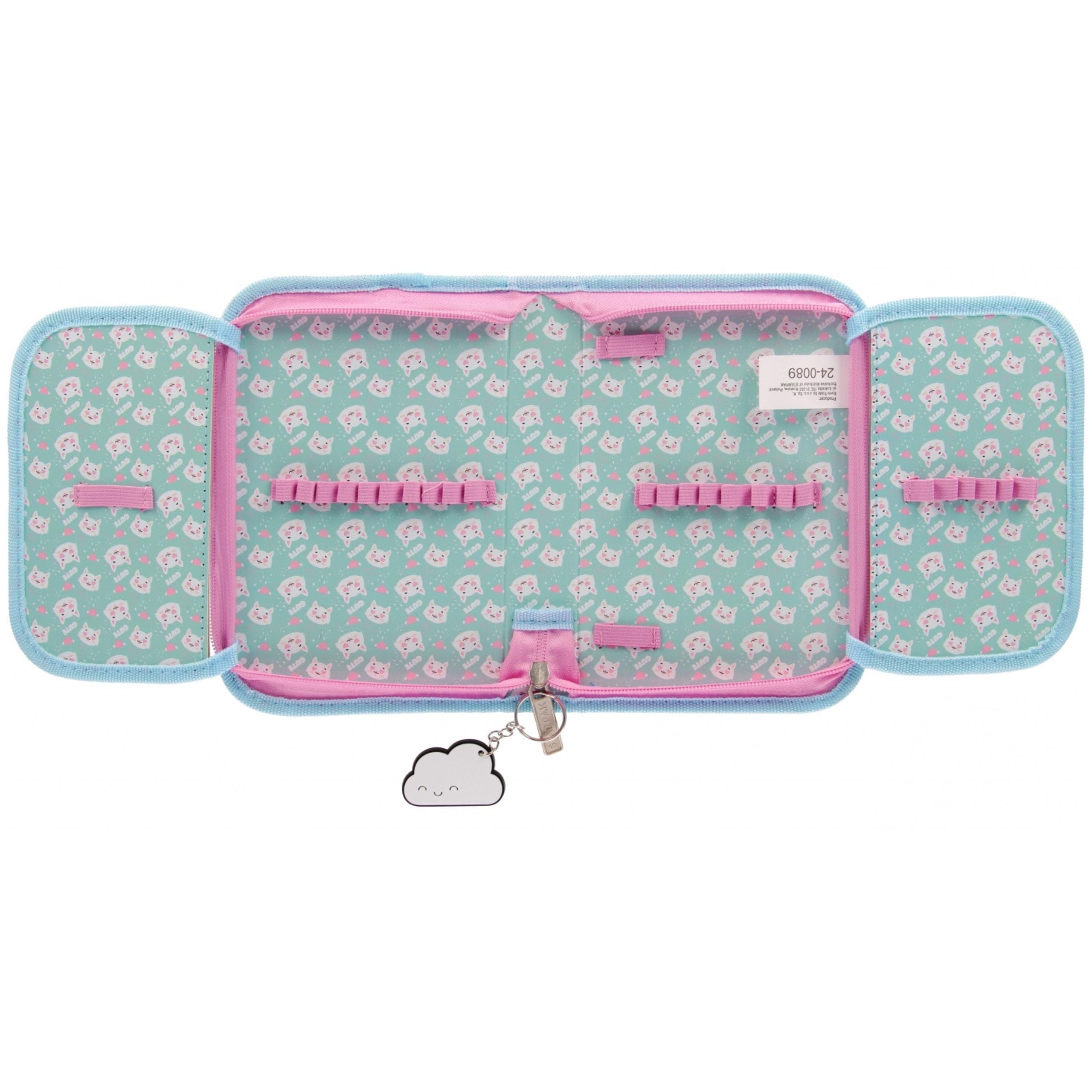 sarcia.eu Cute Kitty Two Compartment Pencil case Without Accessories, Folded School Pencil case for Girls (Kitten Folded) - Image 4