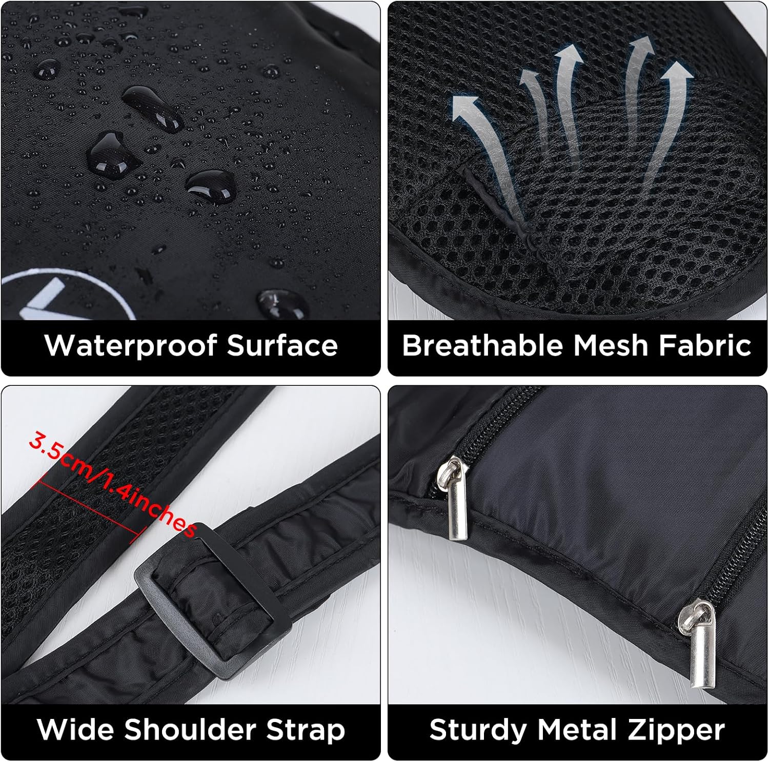 Crossbody Bag for Men Women Anti-Theft Money Belt for Travel Hidden Slim Passport Holder Mini Sling Bag Chest Belt Under Clothes to Protect Cash, Credit Cards, Phone