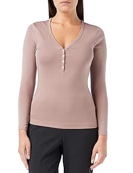 【2plan】Pale henley neck ribbed long sleeve t-shirt Men's Quarter Button Knitted Henley Shirts Long Sleeve Slim