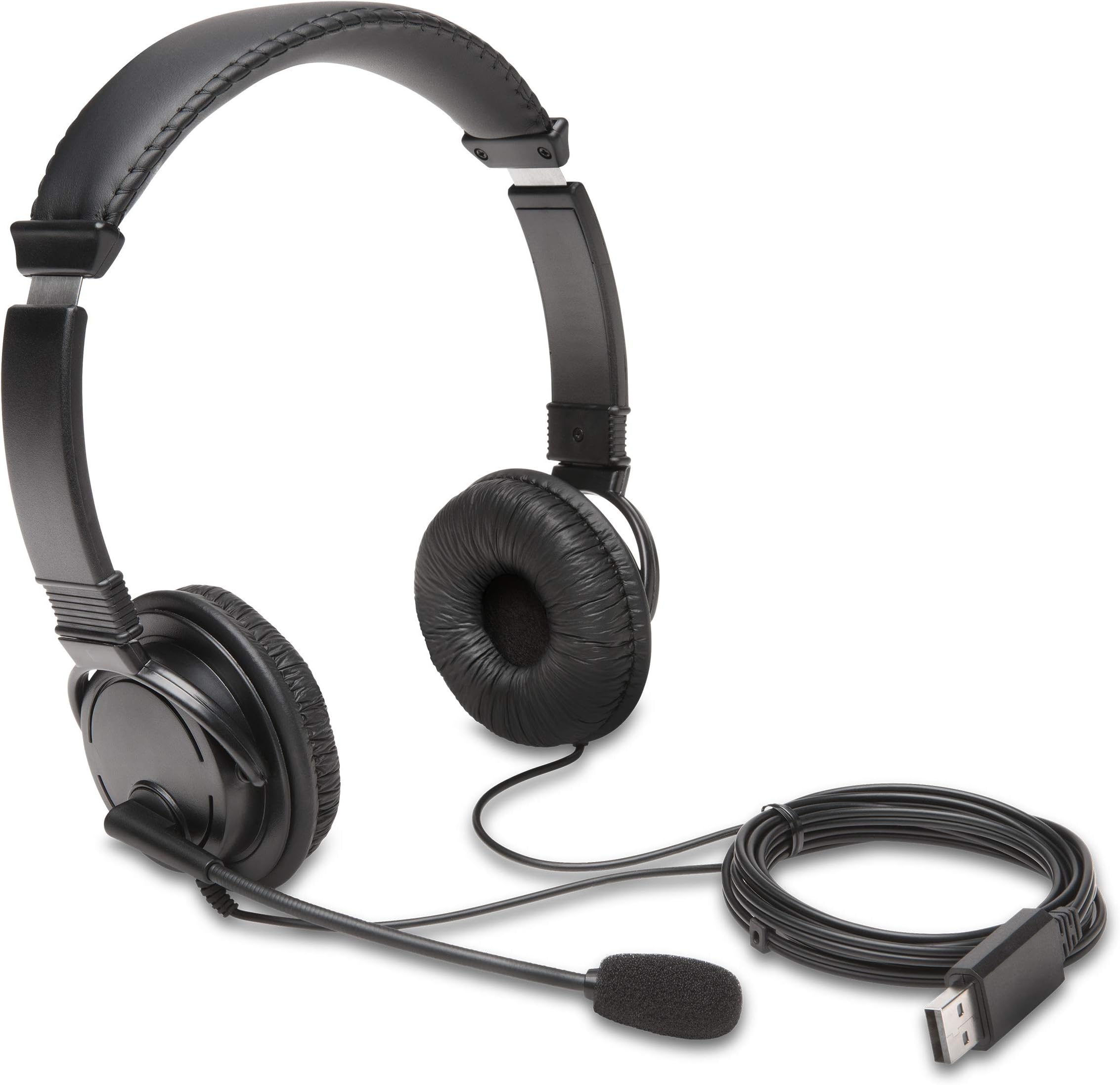 USB Hi-Fi Headphones with Microphone (K97601WW), Black, Wired