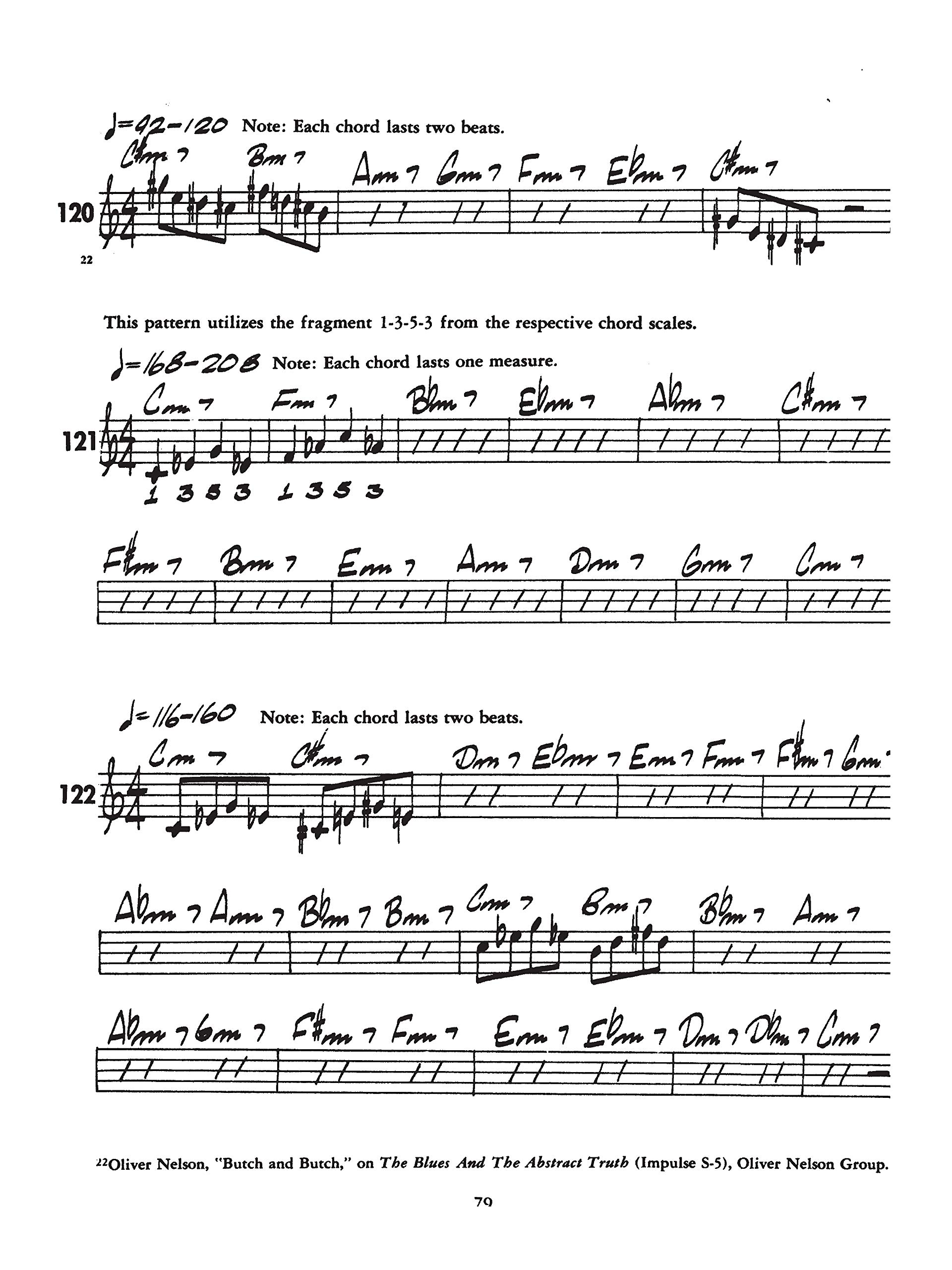 Patterns for jazz treble clef instruments