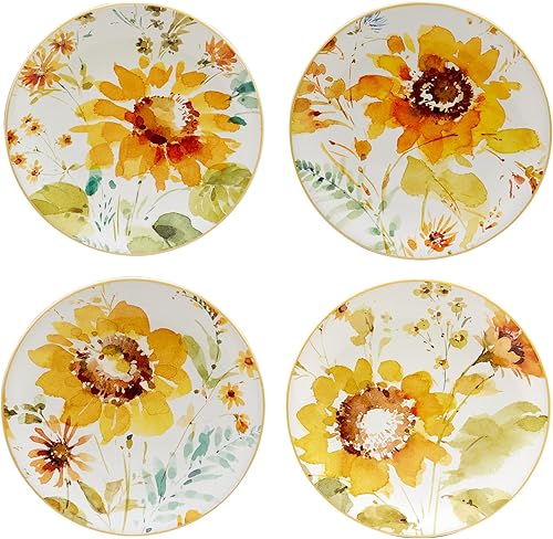 Miniatura 3 de Certified International Sunflowers Forever - Juego de vajilla de 16 piezas, servicio para 4, multicolor