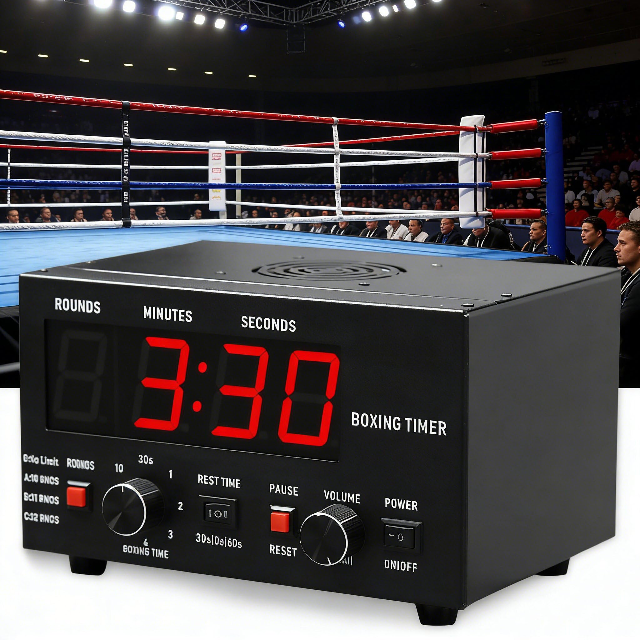 Przenośny Timer Bokserski,Profesjonalny Timer Siłowni,Wybieralny Czas Treningu Powtórzenia Cyklu,Regulowany Dźwięk Timera Interwałowego Muay Thai/Mma/Kickboxingu Blue