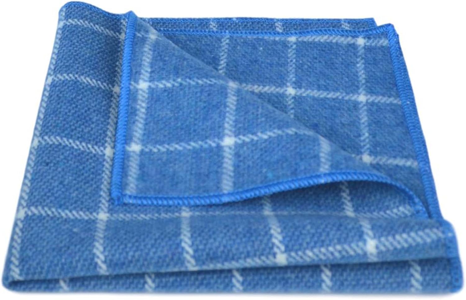 Azure Blue Birdseye Check Necktie & Pocket Square Set