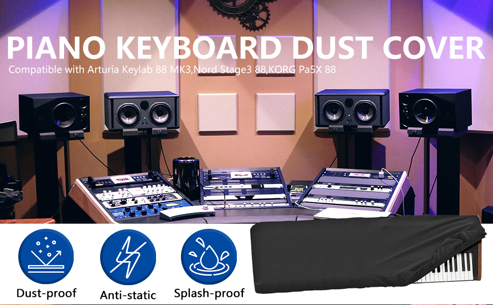 Housse Anti-poussière Pour Piano à 88 Touches, Avec Housse Pour Pupitre A Partitions~p141099075