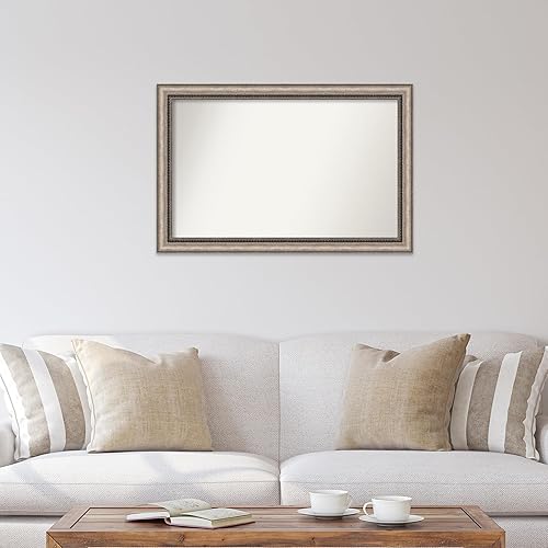 Miniatura 4 de Amanti Art Silver Bathroom Mirror for Over Sink, 25x38 Custom Made Lyla Ornate Silver Rectangle Vanity Mirror, Large Traditional Wood Frame, Hangs