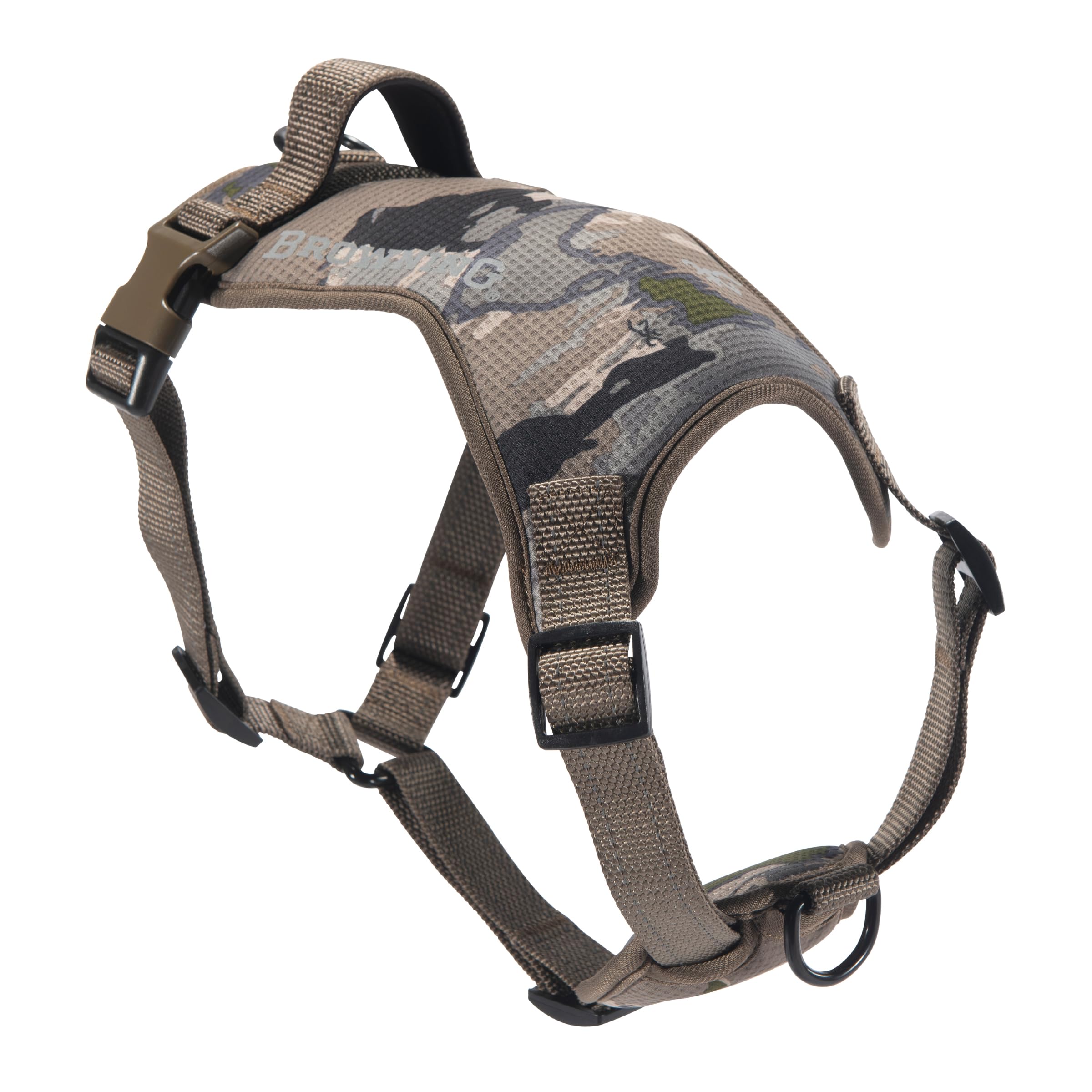 Browning Camo Dog Harness, No Pull Adjustable Reflective Pet Walking Vest, Ovix Camo, X-Large