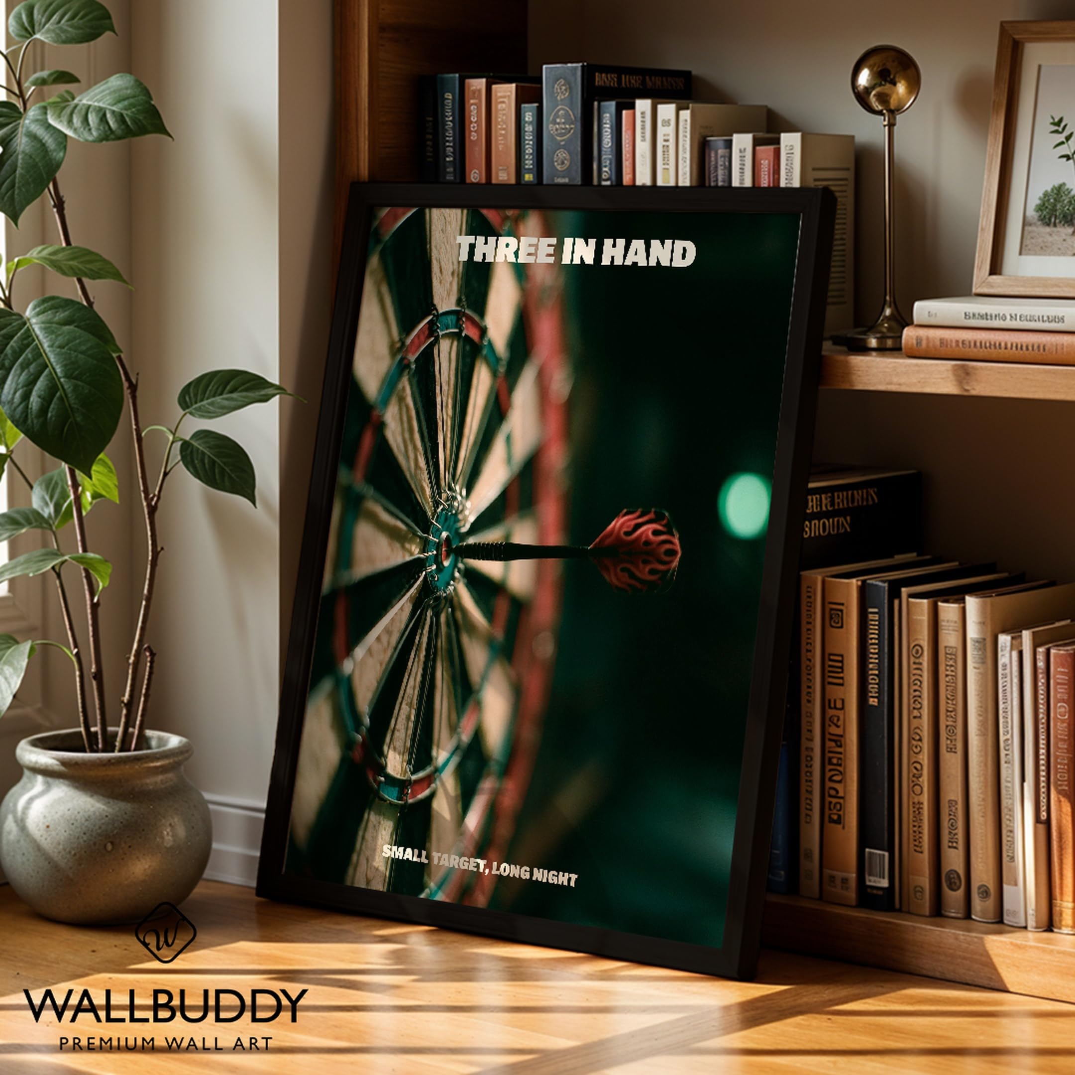 WallBUddy Dartboard Nahaufnahme Wandkunst Dru (60 x 90 cm, Schwarz gerahmt)