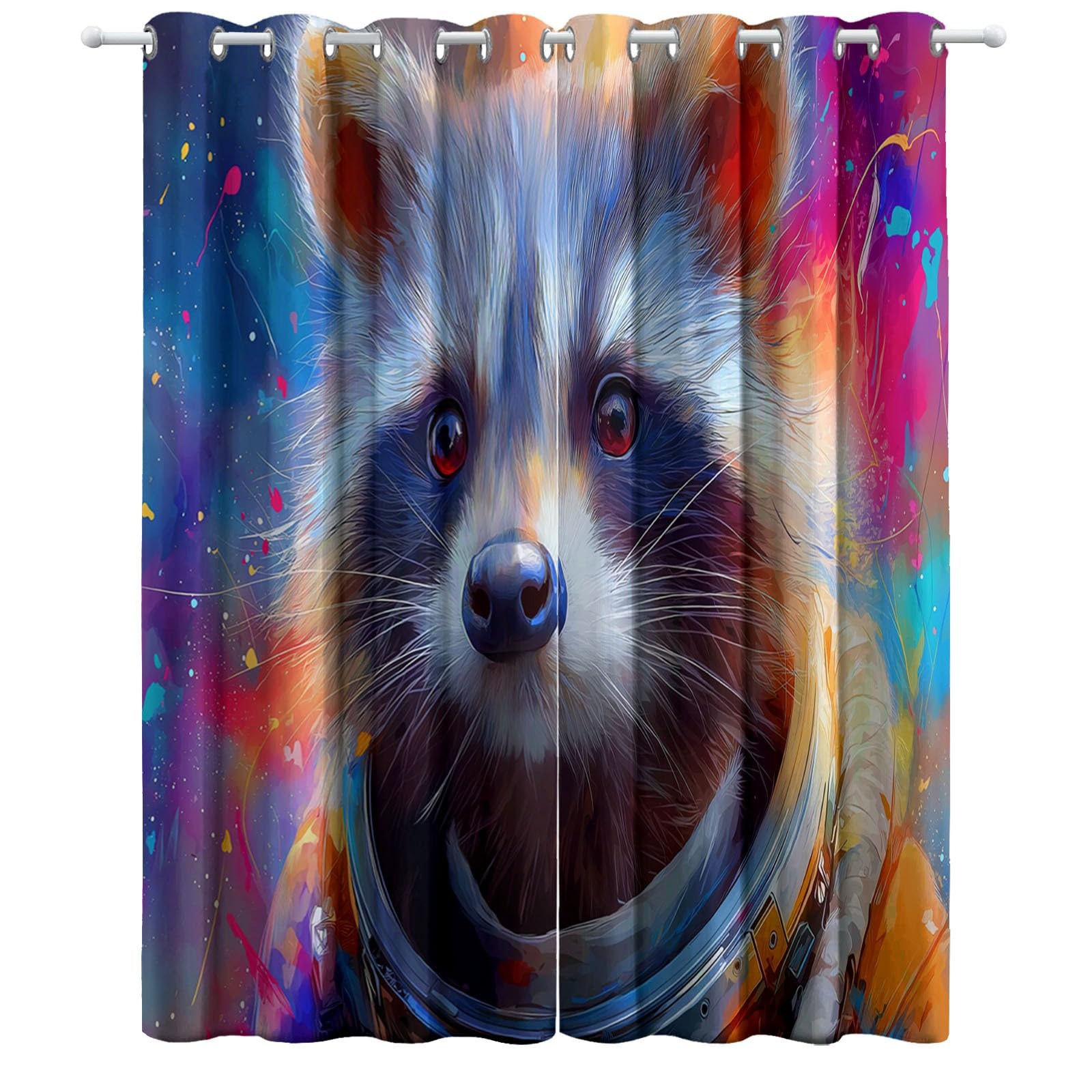 Générique Rideaux de Chambre Enfant Espace Ours, Rideau Occultant 2 Panneaux Créativité Nébuleuse, Isolation Thermique Anti-Froid à Œillets, pour Une Meilleure Confidentialité 140 x 245 cm Gris Foncé