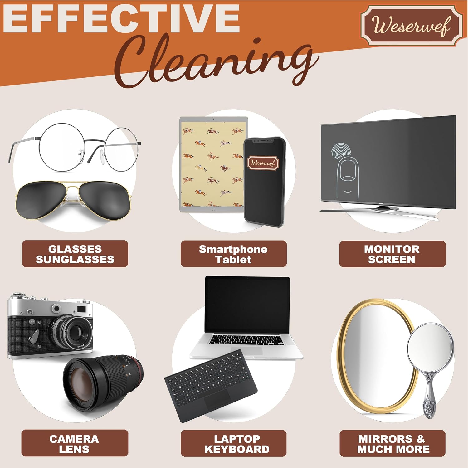 WESERWEF Design Microfiber Glasses Cleaning Cloth – Premium Cleaning Cloth for Eyeglasses, Screens, Tablets, Cameras & Lenses, 12" x 12", Ultra-Soft & Scratch-Free (Rider) image 4