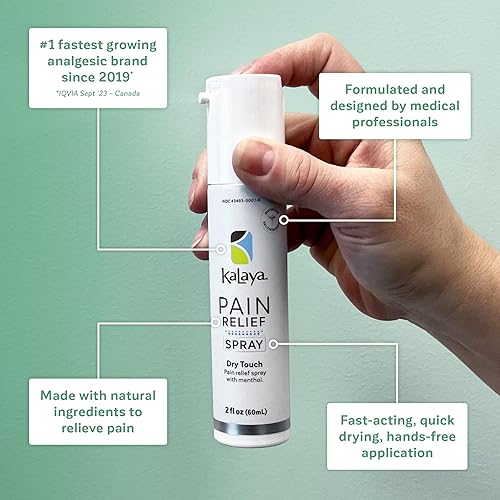 Miniatura 2 de Kalaya Spray para aliviar el dolor, acción rápida, secado rápido, masaje muscular para aliviar el dolor articular y dolor muscular, con eucalipto,